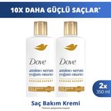 Dove Amino Serum Yoğun Onarıcı Saç Bakım Kremi 350 ml x2 Her Yıkamada Onarıcı Etki Sağlar - Renksiz