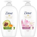 Dove Avokado Yağ ve Kalendula Özü Sıvı Sabun 450ML + Lotus Çiçeği ve Pirinç Sütü Özü Sıvı Sabun 450 ml