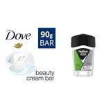 Dove Beauty Cream Bar Katı Güzellik Sabunu Original Nemledirici Etkili, 90 g ve Rexona Clinical Protection Erkek Stick Deodorant Active Fresh Ter Kokusuna Karşı Koruma 45 ML
