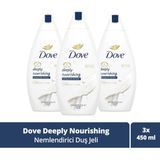 Dove Deeply Nourishing 1350 ml 3'lü Nemlendirici Duş Jeli Sevilen Kokusuyla Cildinizi Besler