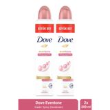 Dove Eventone Kadın Sprey Deodorant 200 ml x 2 Adet