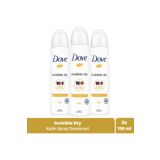 Dove Invisible Dry 1/4 Nemlendirici Krem Etkili 3x150 ml Kadın Deodorant
