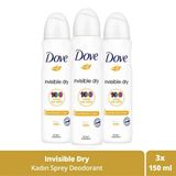 Dove Invisible Dry Kadın Sprey Deodorant 150 ml x 3 Adet