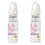 Dove Işıldayan Bakım Lotus Çiçeği Kokusu 2x150 ML Kadın Sprey Deodorant