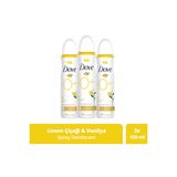Dove Kadın Deodorant %0 Alüminyum Limon Çiçeği & Vanilya 150ml x3