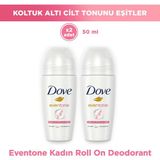 Dove Kadın Roll On Deodorant Eventone 50 ml x 2 Çiçeksi Koku ile 2 Parça Nemlendirici Krem