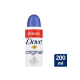 Dove Kadın Sprey Deodorant Original 1/4 Nemlendirici Krem Etkili Büyük Boy 200Ml X1 Adet