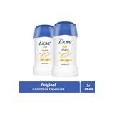 Dove Kadın Stick Deodorant Original 1/4 Nemlendirici Krem Etkili 40ml X2 Adet