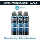 Dove Men Care Clean Comfort Deodorant 72 Saat Koruma 150 ml X3