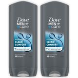 Dove Men +Care Clean Comfort Duş Jeli 400 ml X2 Vücut, Yüz ve Saç İçin Nemlendirici Etki