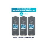 Dove Men +Care Duş Jeli Body, Face&hair Clean Comfort 400 ml X3