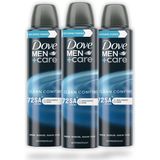 Dove Men +Care Erkek Spray Deodorant Clean Comfort 72 Saat Koruma 150 ml x3