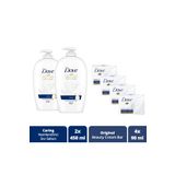Dove Nemlendirici Sıvı Sabun Caring 450 ml X2 Beauty Cream Bar Original 90 G X4