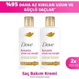 Dove Saç Bakım Kremi Keratin Uzun Saç Terapisi 350 ml Renksiz Onarıcı Etki ile 2 Adet