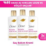 Dove Saç Bakım Kremi Keratin Uzun Saç Terapisi 350 ml X3 - Renksiz