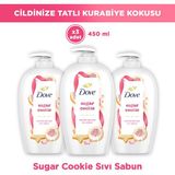Dove Sıvı Sabun Tatlı Kurabiye Kokulu 1/4 Nemlendirici Kremli Hassas Cilt 450 ml 3'lü Paket - 3x450