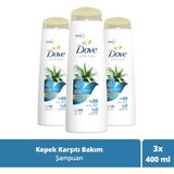 Dove Ultra Care Aloe Vera Kepek Karşıtı Bakım Şampuanı 400 ml x 3 Vegan Bitki Özlü Arındırıcı Etki