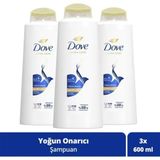Dove Ultra Care Yoğun Onarıcı Yıpranmış Saçlar için 3x600 ml Saç Bakım Şampuanı