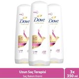 Dove Uzun Saç Terapisi Uzun Yıpranmış Saçlar 3x350 ml Beyaz Saç Bakım Kremi