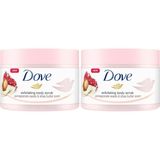 Dove Vücut Peelingi Nar Çekirdeği ve Shea Yağı 225ml Beyaz (2 paketi)