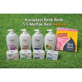 Dovesıvı Sabun 4'lü Set x 450 Ml. /dove Katı Sabun 4'lü SETX90 Gr. /koroplast 5'li Mutfak Bezi Hediye - 1