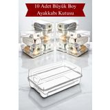 DOVİHOME 10 Adet Büyük Boy Kadın Ve Erkek Ayakkabı Kutusu Steril Ayakkabı Saklama Düzenleyici Organizer