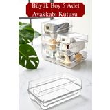 DOVİHOME 5'li Set Büyük Boy Kadın Ve Erkek Ayakkabı Saklama Kutusu
