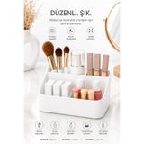 DOVİHOME Daisy Beyaz Renkli Makyaj ve Kozmetik Düzenleyici Organizer