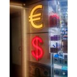 Döviz Gold Işıklı Tabela - LEDli Dolar Ve Euro Sembolü Kutu Harf