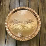 Dövme Bakır Çirtikli Tepsi 24 cm - 1 Adet