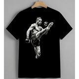 Dovus Spor Muay Thai Atlet Syh Unisex Erkek Kadın Oversize Tişört Siyah - XL