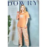 Dowry Büyük Beden Kısa Kol Kadın Pijama Takımı Somon 2XL