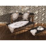 Dowry World Elegance 5 Parça Krem Salon Takımı