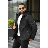 DOX-GER Erkek Raven Su ve Rüzgar Geçirmez Kışlık Mont – Regular Kalıp, İçi Kürklü, Sabit Kapüşonlu