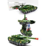 Doxal Otomatik Deformasyon 2'si 1 Arada Çarpma Fonksiyonlu Dönüşen Tank Robot Oyuncak