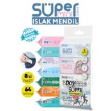 Doyfresh Süper Mini Islak Mendil 1 Paket 8'li Mix