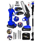 Dozzer 3In1 Blu 2Li Set 3 Mt Teleskopik Dal Kesme Makası Ve Budama Bıçkı Testere Makinesi