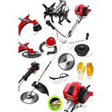 Dozzer Alman 14 Hp Profesyonel Yan Tipi Benzinli Tırpan Ot Çalı Çim Biçme Makinesi +Çapa & Canavar Başlık