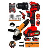 Dozzer Alman 2Li Mix Serii 12V 1.5 Ah Akülü Vidalama Matkap & 115Mm Avuç İçi Taşlama Makinesi