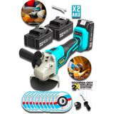 Dozzer Alman 721V 3 Ah Kömürsüz Motor 115 Mm Akülü Avuç İçi Taşlama Makinesi +10 Taş