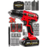 Dozzer Alman 88 VF 12 Ah Süper Seri Çift Çelik Şanzuman 2 Akülü Darbeli Vidalama Şarjlı Matkap