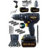 Dozzer Alman Batman Seri 21 V 3.0 Ah Darbeli 13 mm Çelik Mandrenli 84 Parça Akülü Vidalama Matkap
