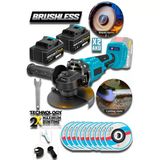 Dozzer Alman Black Blu 21V 3Ah Kömürsüz Motor 115 Mm Akülü Avuç İçi Taşlama Makinesi +10 Taş