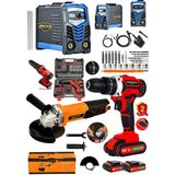 Dozzer Alman Demirci Seri 3Lu Set 200 Amper Kaynak + Akulu Vidalama + 115 Mm Avuc Taslama Spiral Makinesi