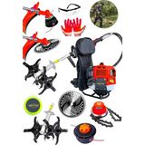 Dozzer Alman Garden Set 14HP Benzinli Sırt Tipi Ot Çim Biçme Tırpan Makinesi Canavar+ Akrobat Çapa & Misine