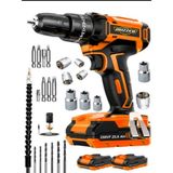 Dozzer Alman Hard-X Darbeli 256 VF 20 Ah Çelik Şanzuman Bakır Sargılı 2 Akülü Vidalama Matkap