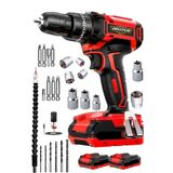 DOZZER Alman Hard-x2560 Çelik Şanzuman 27 Parça Set Bakır Sargılı 2x Akülü Şarjlı Vidalama Matkap