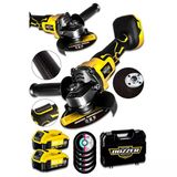 Dozzer Alman Kömürsüz Motor 21V 3Ah 2X Akülü 115Mm Taşlama Spiral Kesme Makinesi +5 Taş Hediye