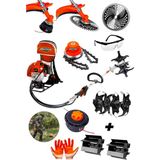 Dozzer Alman Land Serii 14HP Benzinli Sırt Tipi Ot Çim Biçme Tırpan Makinesi Toprak Eşeleme + Akrobat Çapa