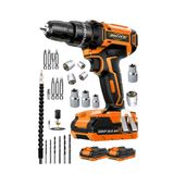 Dozzer Alman Red-X 14.4 V 2.0 Ah Çelik Şanzuman Bakır Sargılı 2 Akülü Vidalama Matkap Şarjlı Matkap